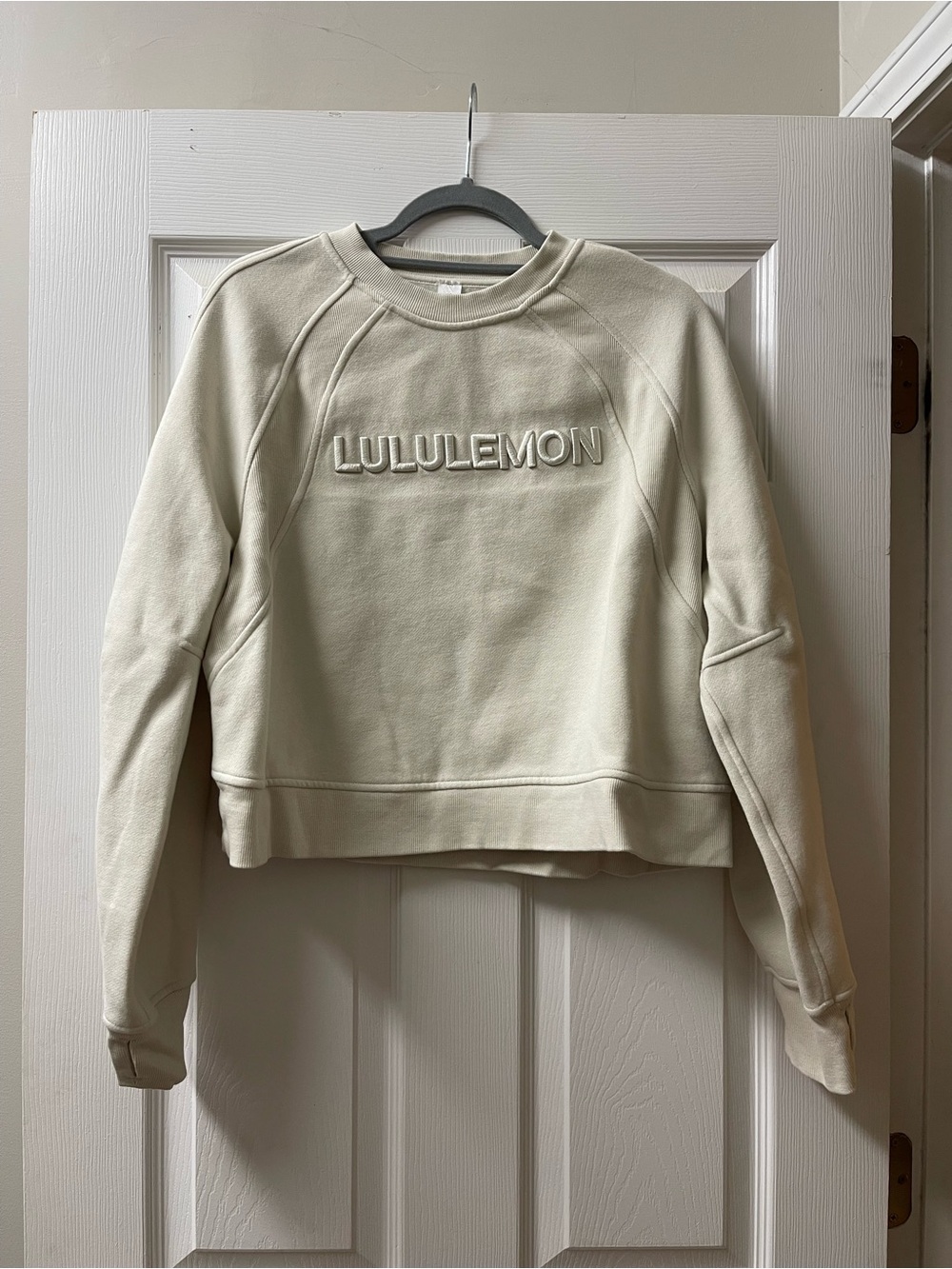 lululemon athletica Cream Embroidered Logo Crewneck Sweatshirt - Picture 1 of 6